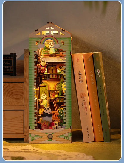 DIY Handmade Bookshelves Wooden Puzzle Model, Animal Panda/Castle/Princess Series Style 3D Puzzle Bookshelves Decorate Christmas Book Nook Kit Australia