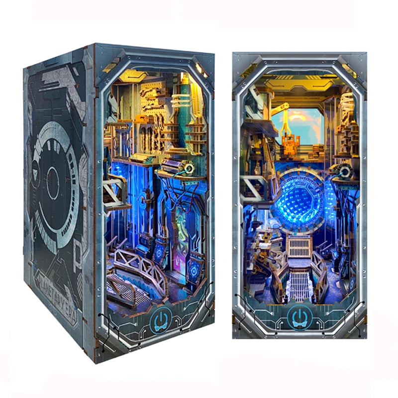 DIY Book Nook Planetary Era Wooden Miniature Model Kit With Light Bookend 3D Puzzle Bookshelf Home Decor Friends Birthday Gifts Book Nook Kit Australia