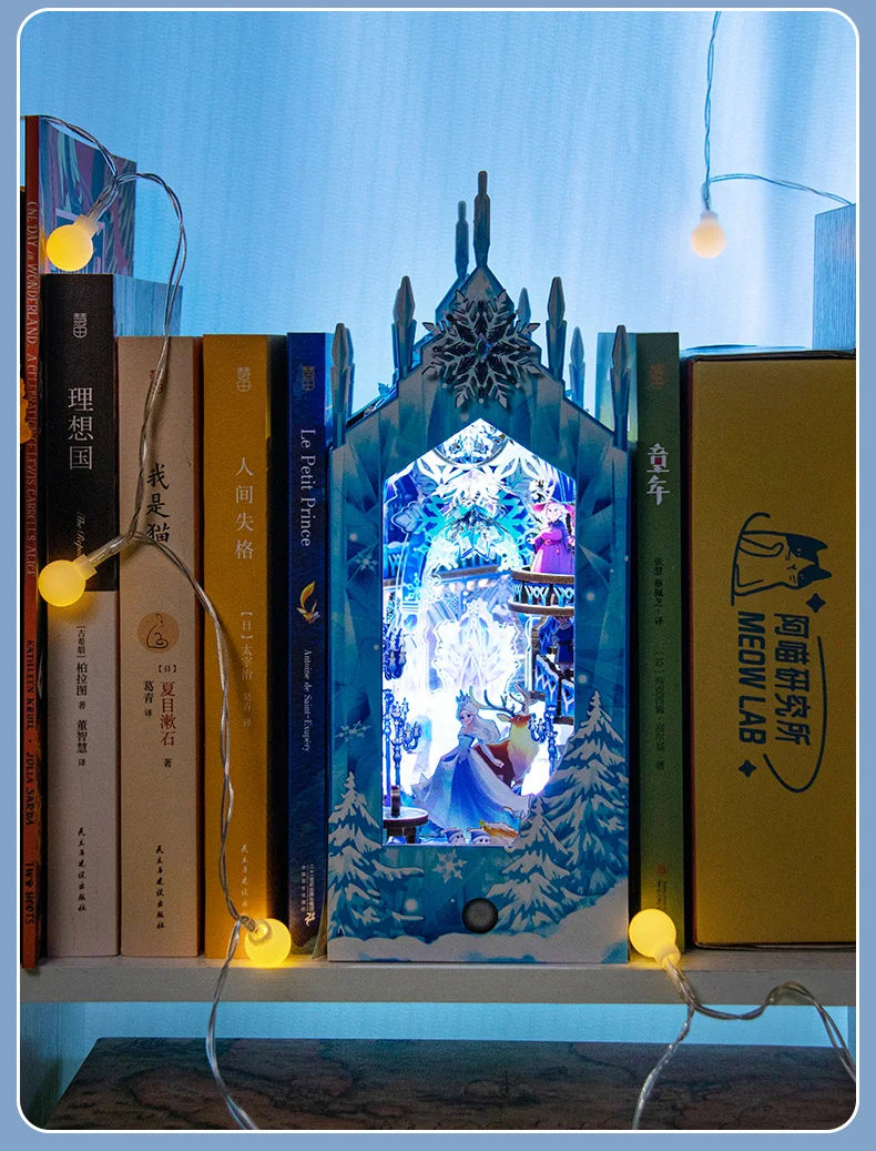 DIY Handmade Bookshelves Wooden Puzzle Model, Animal Panda/Castle/Princess Series Style 3D Puzzle Bookshelves Decorate Christmas Book Nook Kit Australia