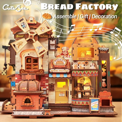 Mechanical Factory Music Box Wooden Puzzle - Book Nook Kit Australia