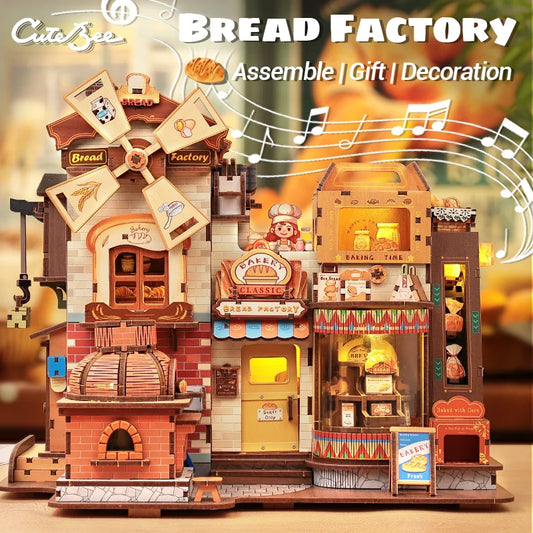 Mechanical Factory Music Box Wooden Puzzle - Book Nook Kit Australia
