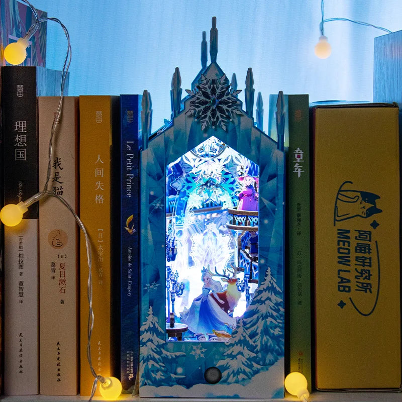 DIY Handmade Bookshelves Wooden Puzzle Model, Animal Panda/Castle/Princess Series Style 3D Puzzle Bookshelves Decorate Christmas Book Nook Kit Australia