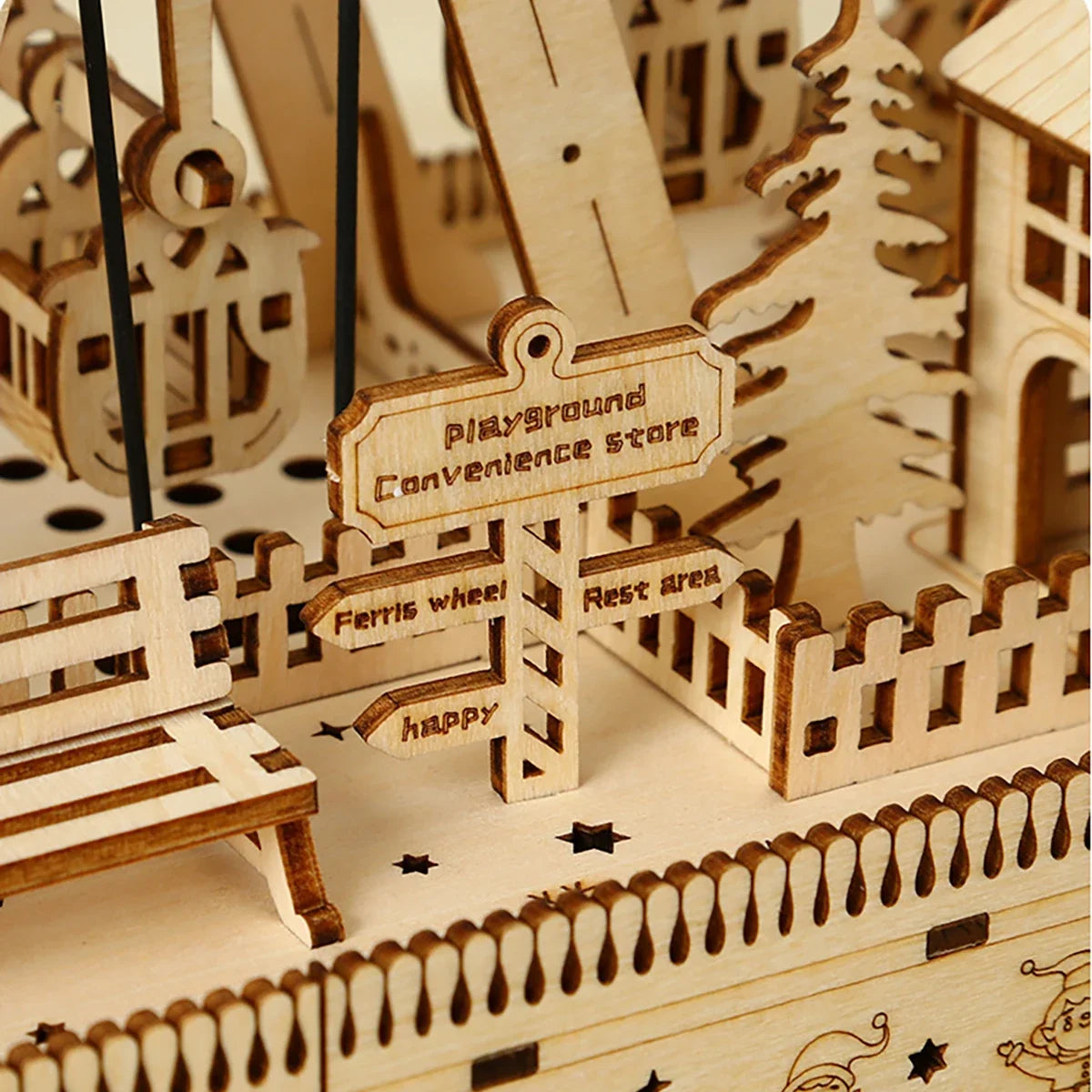Ferris Wheel 3D Wooden Puzzle - Detail