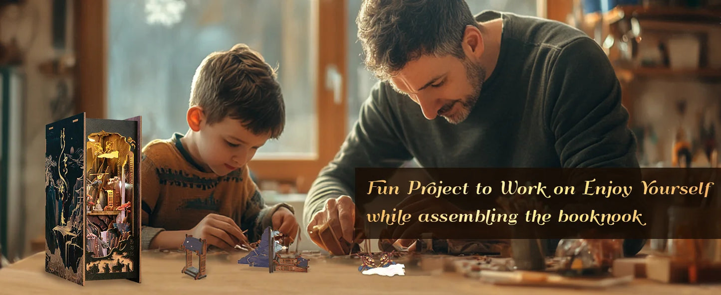 CUTEBEE 3D Wooden DIY Book Nook Kit  Miniature Dollhouse Bookend Unique Home Decor Bookshelf Gift for Adults Teens Chinese Style Book Nook Kit Australia