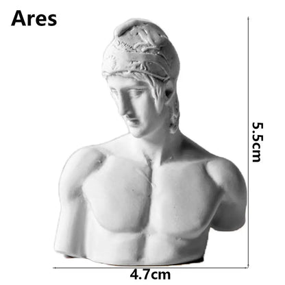 Greek Mythology Miniature Bust Statues – Plaster Shelf Ornaments