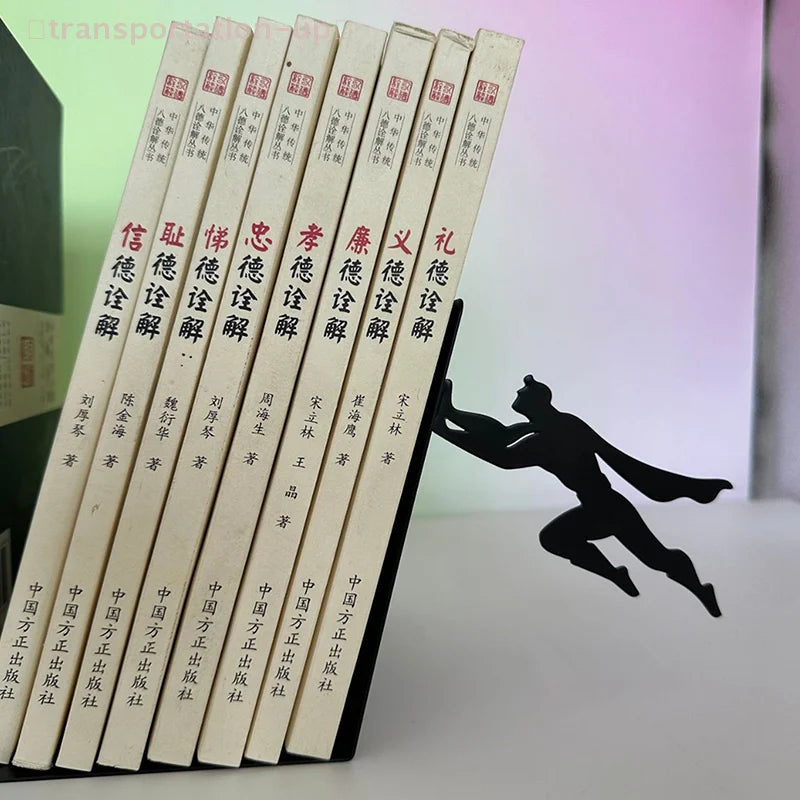 Superhero Metal Bookend Figurine – Desktop Book Storage