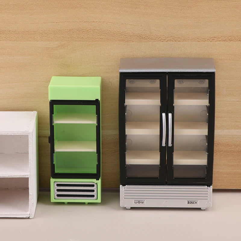 1/12 Dollhouse Simulation Refrigerator Freezer Model Miniature Ornaments Dollhouse Mini Furniture Accessories Decorative Toys Book Nook Kit Australia