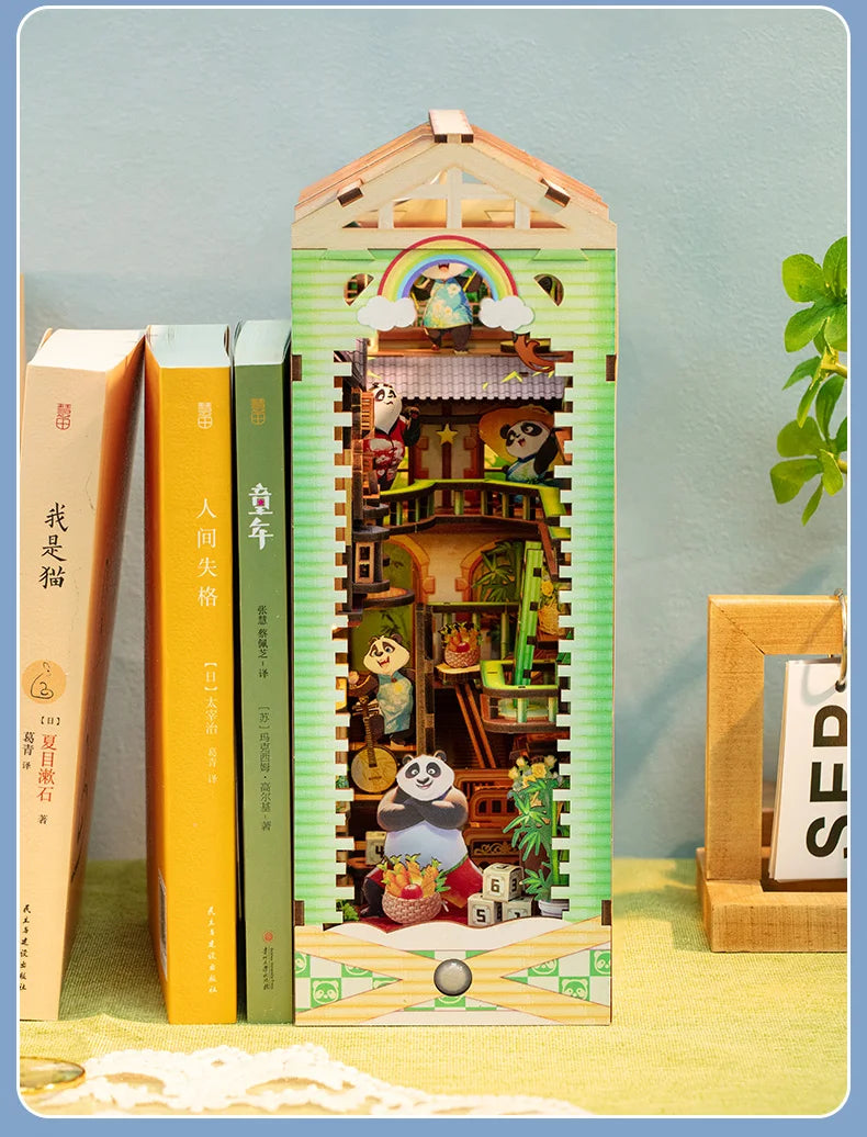 DIY Handmade Bookshelves Wooden Puzzle Model, Animal Panda/Castle/Princess Series Style 3D Puzzle Bookshelves Decorate Christmas Book Nook Kit Australia