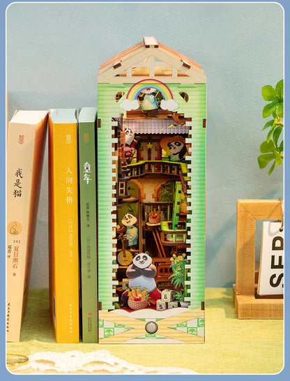 DIY Handmade Bookshelves Wooden Puzzle Model, Animal Panda/Castle/Princess Series Style 3D Puzzle Bookshelves Decorate Christmas Book Nook Kit Australia