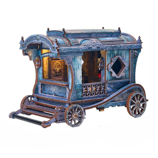 Onyx Dragon Carriage DIY miniature kit with black dragon and carriage