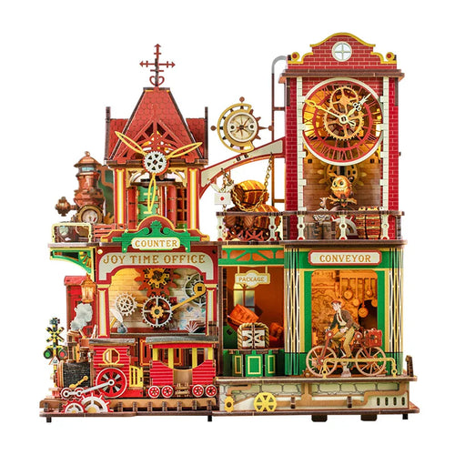 Joey's Time Post Office DIY miniature dollhouse kit with furniture