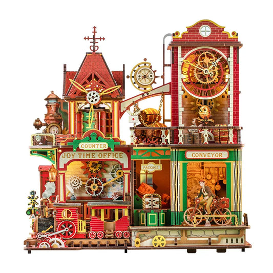 Joey's Time Post Office DIY miniature dollhouse kit with furniture