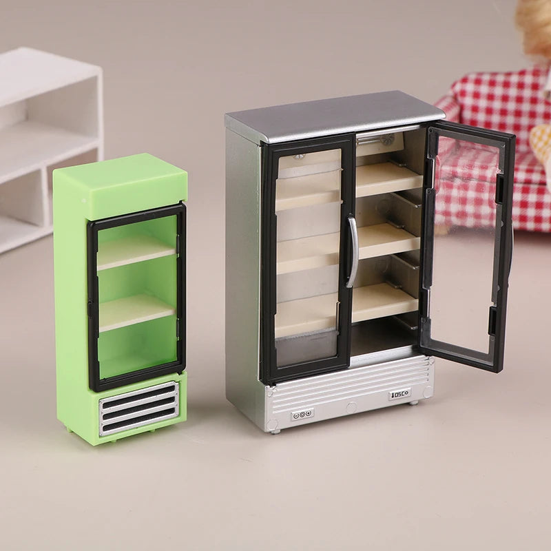 1/12 Dollhouse Simulation Refrigerator Freezer Model Miniature Ornaments Dollhouse Mini Furniture Accessories Decorative Toys Book Nook Kit Australia