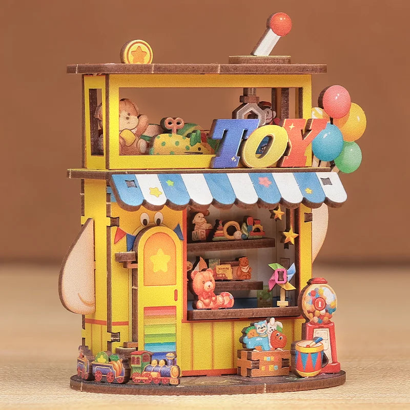 CUTEBEE Mini Store Series DIY Miniature House 3D Wooden Puzzle Toys Handmade Dollhouse Kit for TaleBox Corner Toy Store Book Nook Kit Australia