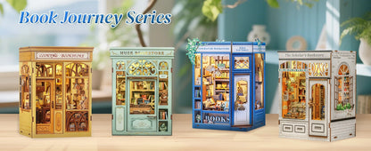 CUTEBEE 3D Puzzle Book Nook Wooden Dollhouse Bookstore Dollhouse with Light Miniature House Model for Bookshelf Desk Home Decor Book Nook Kit Australia