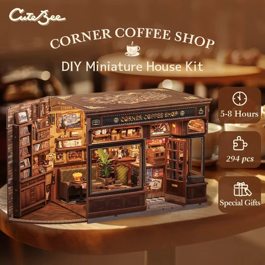 Corner Coffee Shop DIY Book Nook Kit - Book Nook Kit Australia