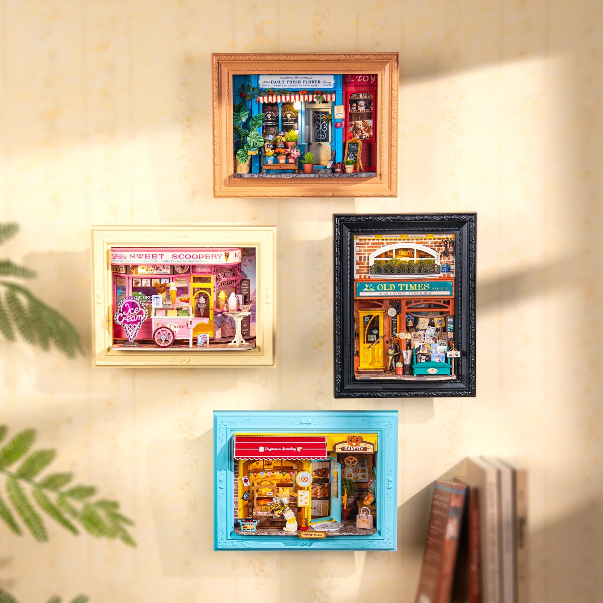 ROBOTIME Rolife 3D Shadow Box LED Light Up Wooden Puzzle with Frame Cute Home Decor Beginner Friendly DIY Kit for Teens - Sid