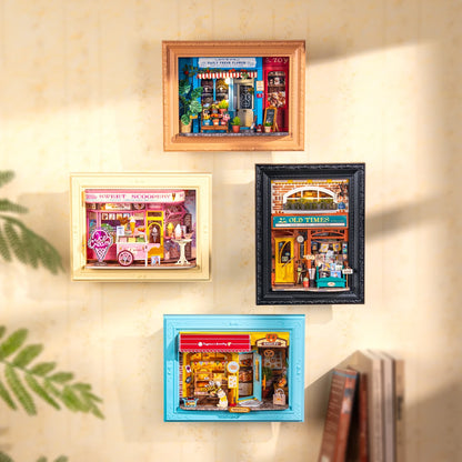 ROBOTIME Rolife 3D Shadow Box LED Light Up Wooden Puzzle with Frame Cute Home Decor Beginner Friendly DIY Kit for Teens - Sid