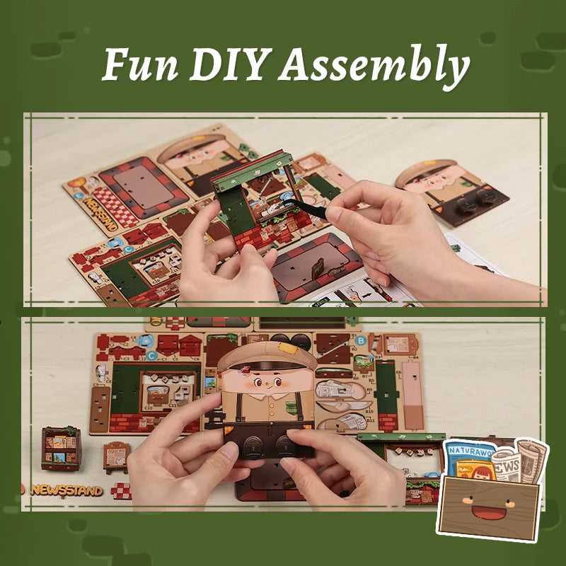 CUTEBEE Mini Store Series DIY Miniature House 3D Wooden Puzzle Toys Handmade Dollhouse Kit for TaleBox Newsstand Book Nook Kit Australia