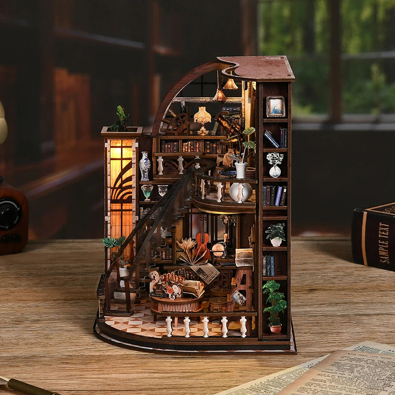 Bacchus Bookstore DIY Miniature House Kit - Detail