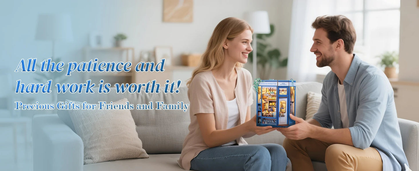 CUTEBEE 3D Puzzle Book Nook Wooden Dollhouse Bookstore Dollhouse with Light Miniature House Model for Bookshelf Desk Home Decor Book Nook Kit Australia