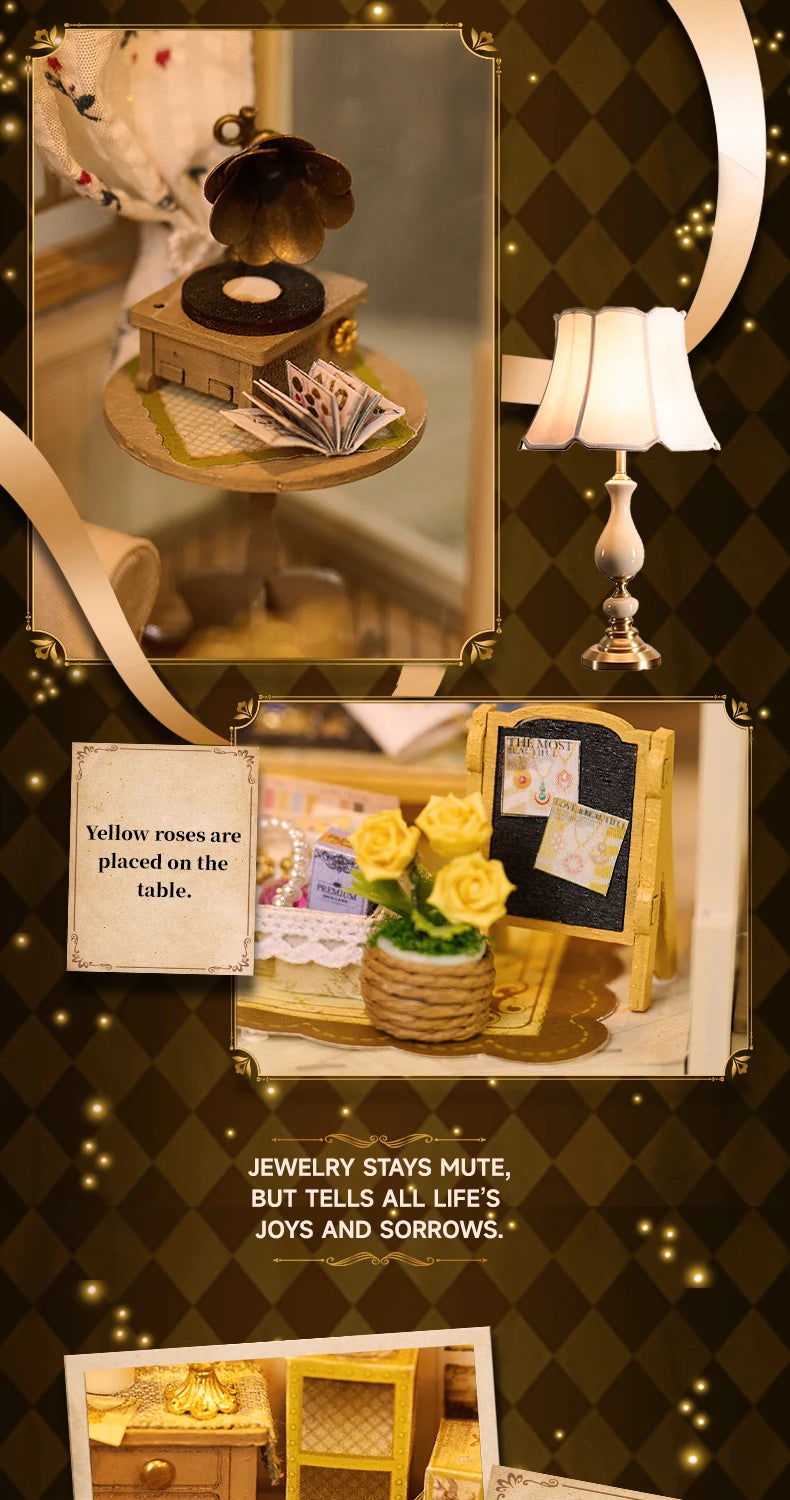 DIY Wooden Jewelry Store Casa Miniature Model Kits With Furniture LED Lights Dollhouse for Friends Birthday Gifts Book Nook Kit Australia