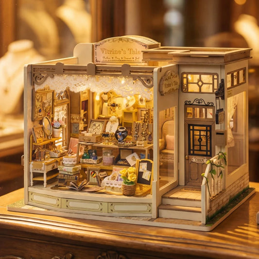 Jewelry Store Furniture LED DIY Miniature House Kit