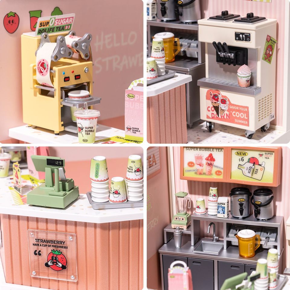 Robotime Rolife's DW006 Miniature Bubble Tea House - Mycutebee