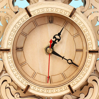 3D Wooden Puzzle Table Clock – DIY Assembly Kit