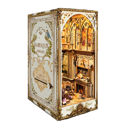 Baroque Dreams DIY book nook kit with ornate gilded architecture