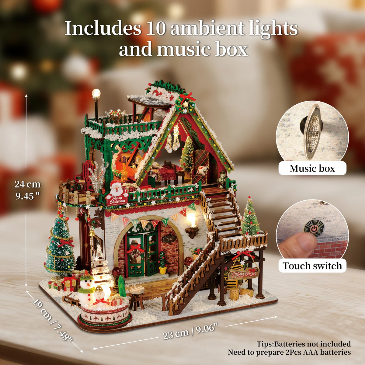 Snowy Christmas Lodge DIY miniature house kit - view 3