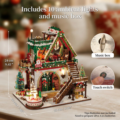 Snowy Christmas Lodge DIY miniature house kit - view 3