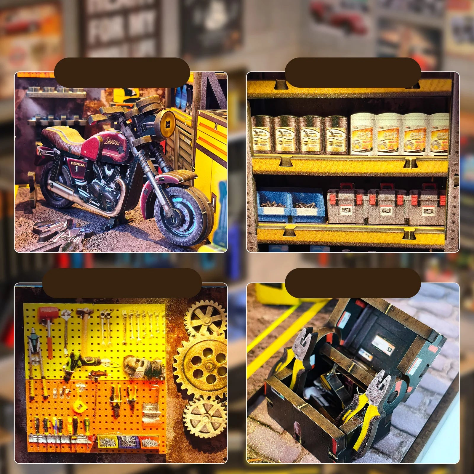 Motorcycle Repair Shop DIY Miniature House Kit - Image 5