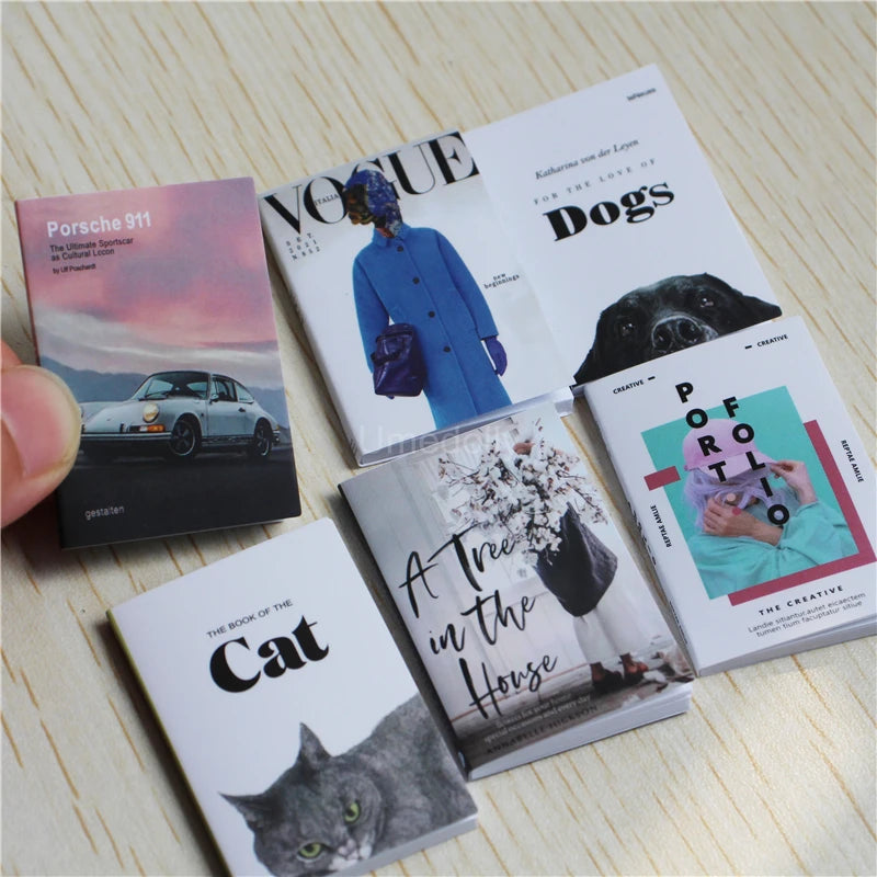 Miniature Books & Magazines – 1/6 Scale Dollhouse Decor