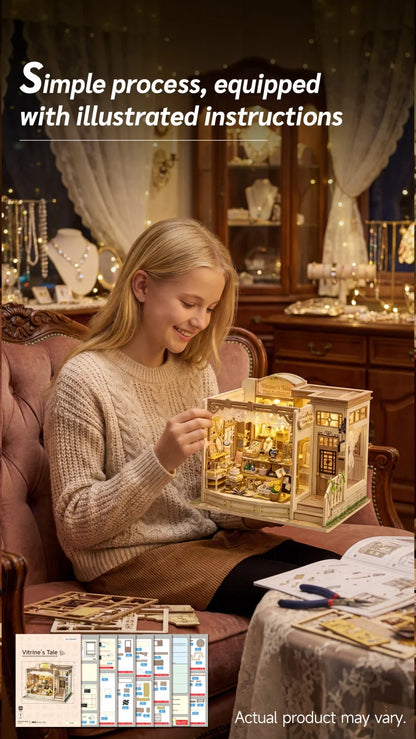 DIY Wooden Jewelry Store Casa Miniature Model Kits With Furniture LED Lights Dollhouse for Friends Birthday Gifts Book Nook Kit Australia