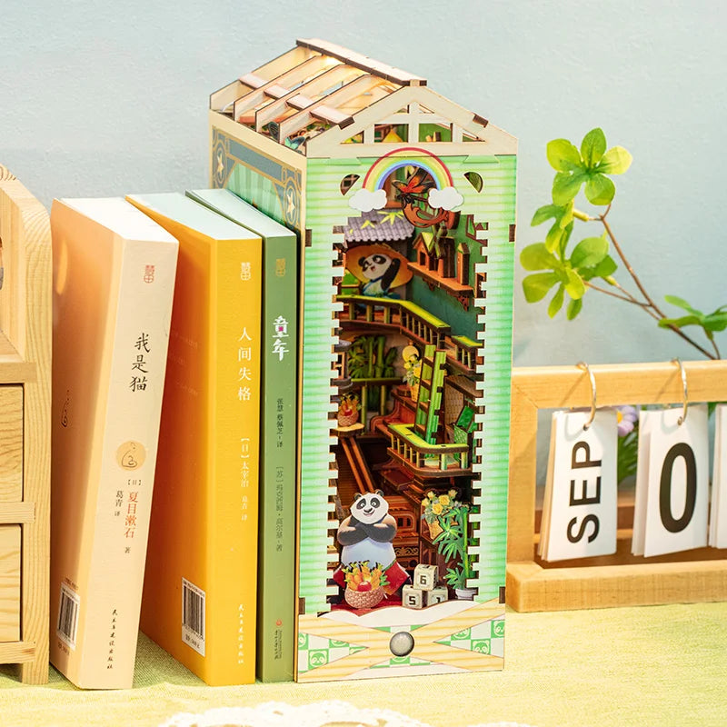 DIY Handmade Bookshelves Wooden Puzzle Model, Animal Panda/Castle/Princess Series Style 3D Puzzle Bookshelves Decorate Christmas Book Nook Kit Australia