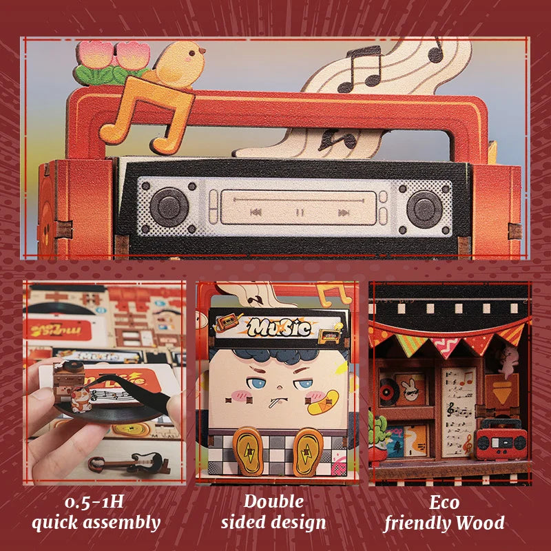 CUTEBEE Mini Store Series DIY Miniature House 3D Wooden Puzzle Toys Handmade Dollhouse Kit for TaleBox Corner Record Store Book Nook Kit Australia