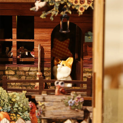 DIY Wooden Country Cottage Book Nook Shelf Insert Kits Miniature Model Kit With Lights Bookend for Friends Birthday Gifts Book Nook Kit Australia