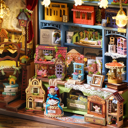 Micro house doll house kit 3D puzzle assembly building model DIY handmade toy set, room bedroom decoration wooden crafts Christm Book Nook Kit Australia