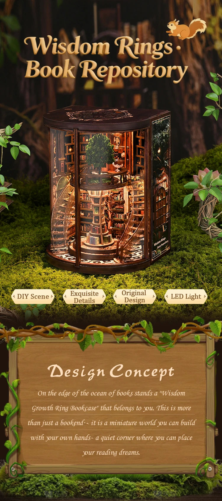 AH01-005-s DIY Book Nook Kit Book Nook Kit Australia