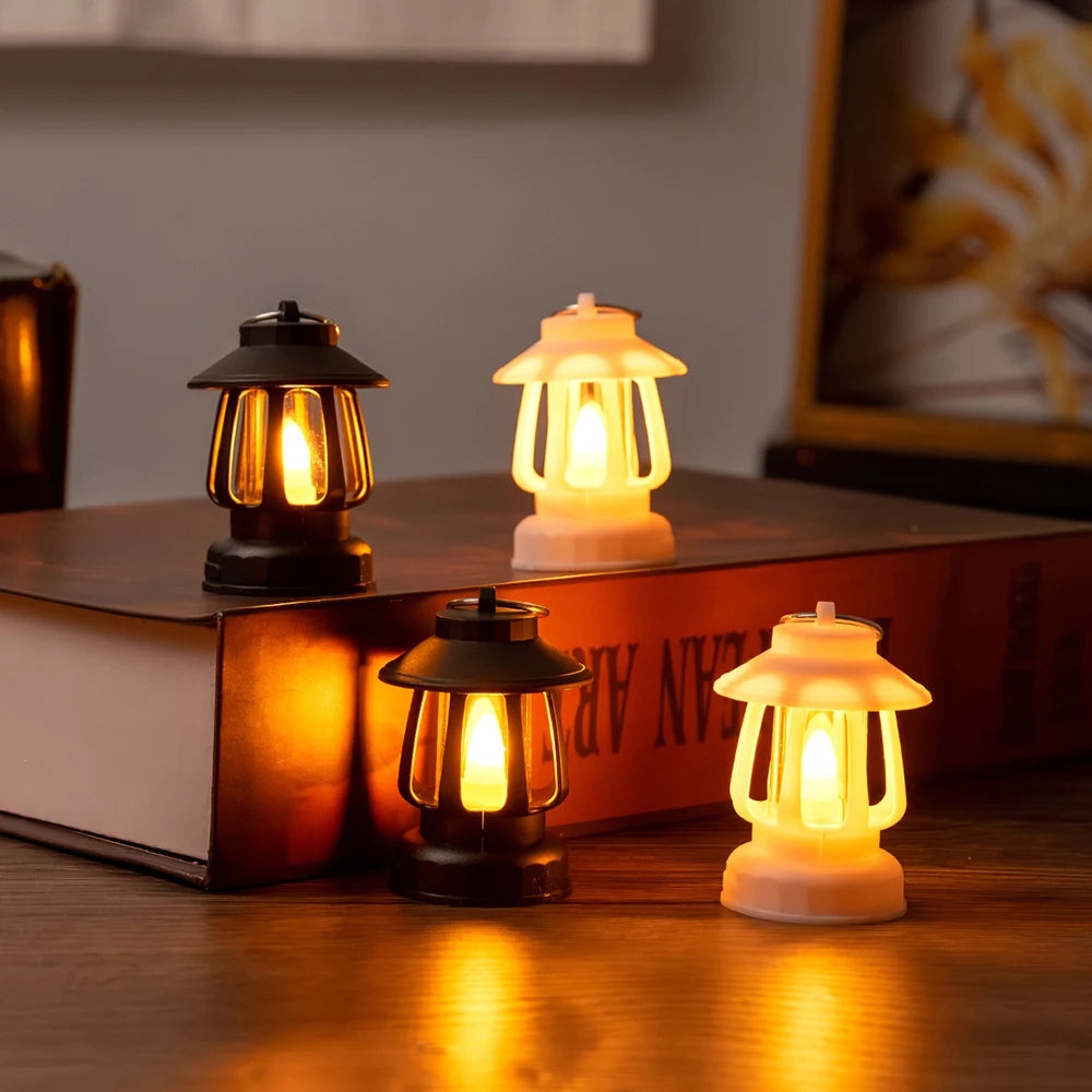 Mini Led Retro Glowing Pony Lantern Simulation Cande Light Night Light Dollhouse Miniature Kerosen Lamp Home Decor Toy Book Nook Kit Australia