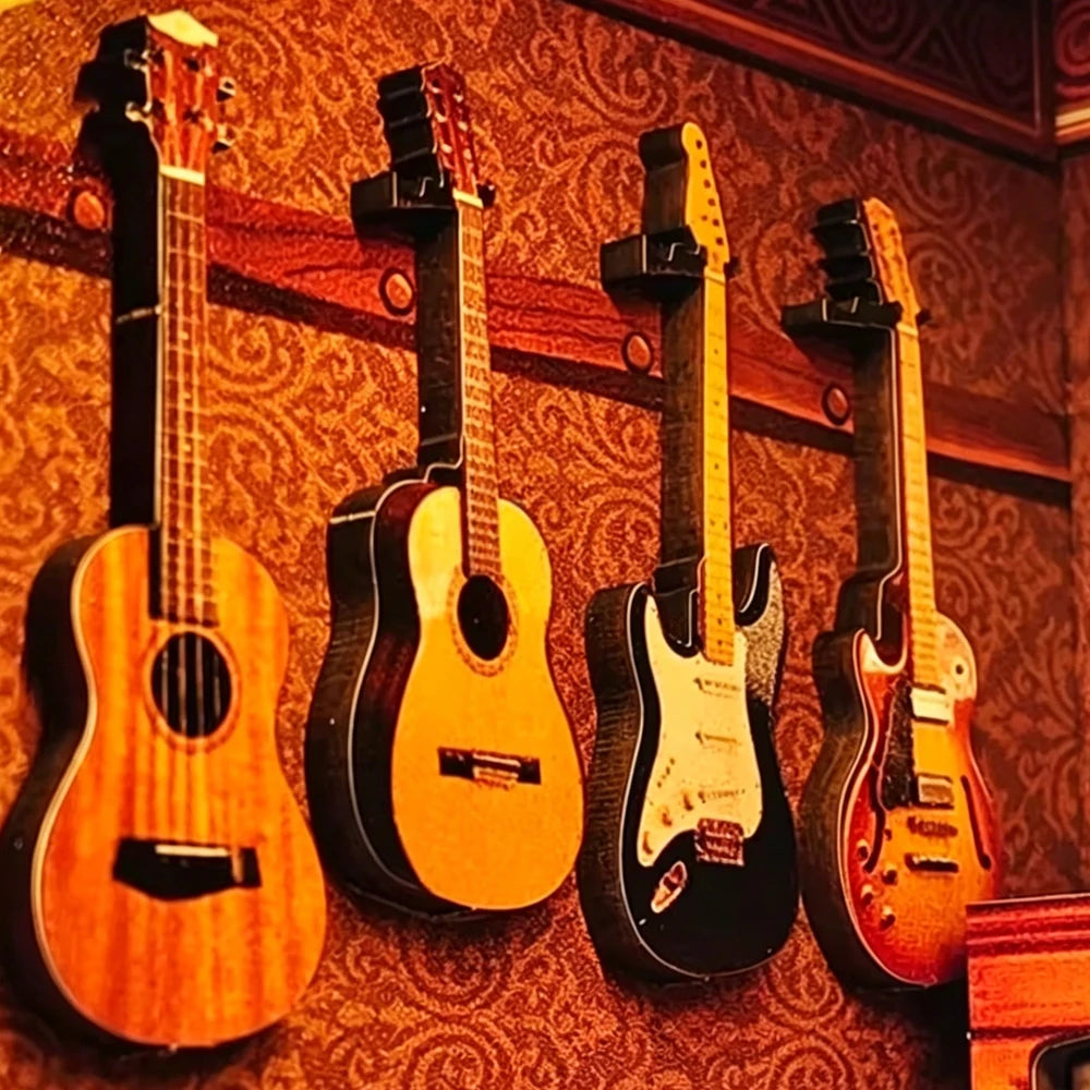 Vintage Musical Instrument Store DIY book nook kit with violins and warm lighting - view 5