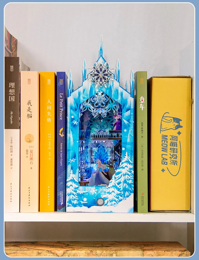 DIY Handmade Bookshelves Wooden Puzzle Model, Animal Panda/Castle/Princess Series Style 3D Puzzle Bookshelves Decorate Christmas Book Nook Kit Australia