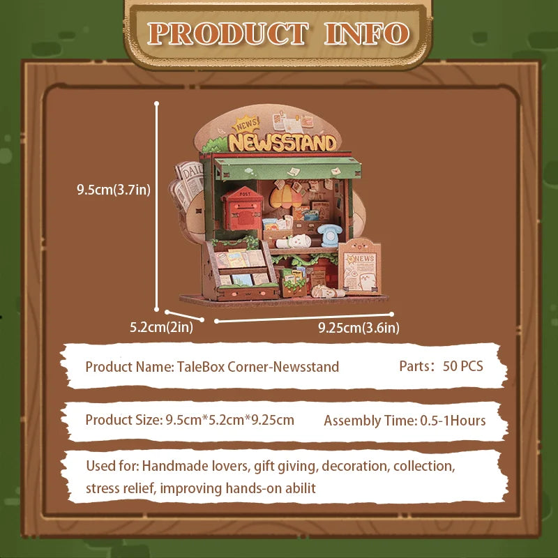 CUTEBEE Mini Store Series DIY Miniature House 3D Wooden Puzzle Toys Handmade Dollhouse Kit for TaleBox Newsstand Book Nook Kit Australia