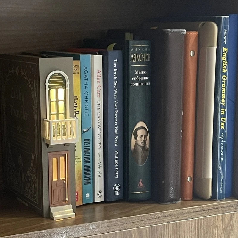 Fake Books Bookends With Led Light Book Holders Booknook Model Kit For Bookshelf Insert Miniature Ornament Decor Christmas Gifts Book Nook Kit Australia