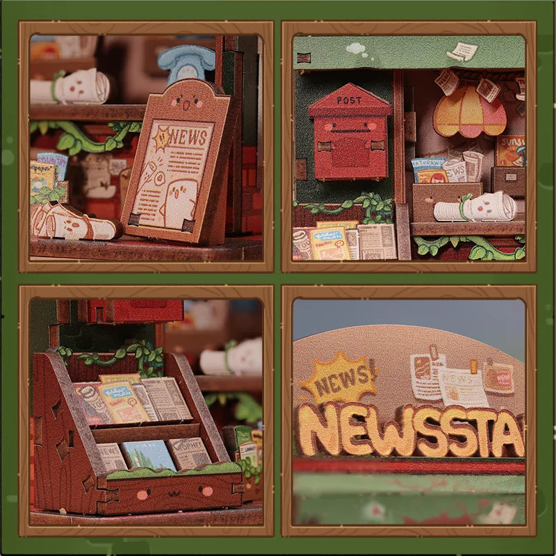 CUTEBEE Mini Store Series DIY Miniature House 3D Wooden Puzzle Toys Handmade Dollhouse Kit for TaleBox Newsstand Book Nook Kit Australia