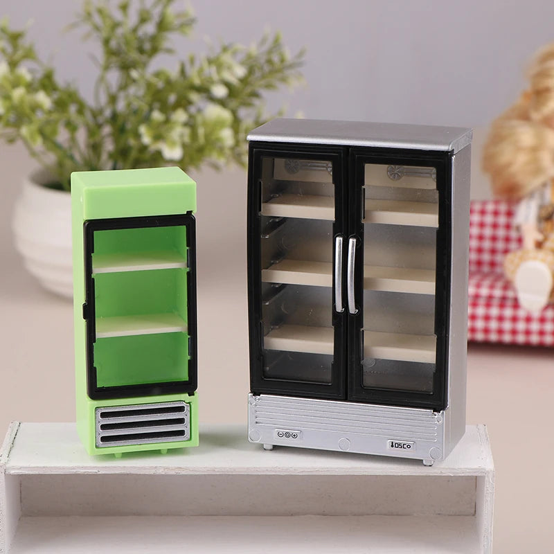 1/12 Dollhouse Simulation Refrigerator Freezer Model Miniature Ornaments Dollhouse Mini Furniture Accessories Decorative Toys Book Nook Kit Australia