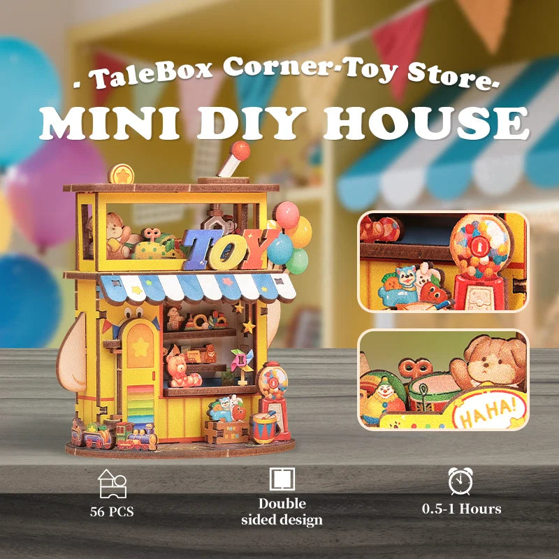 CUTEBEE Mini Store Series DIY Miniature House 3D Wooden Puzzle Toys Handmade Dollhouse Kit for TaleBox Corner Toy Store Book Nook Kit Australia