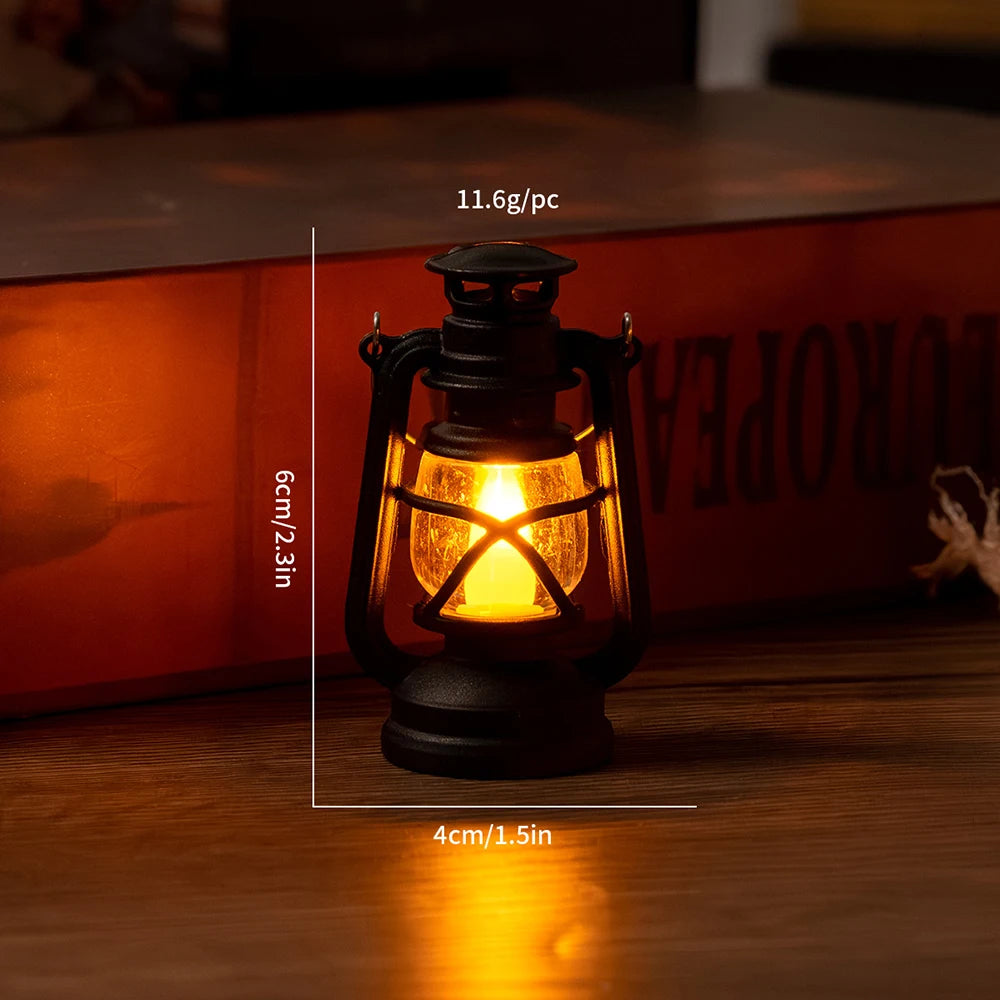 Mini Led Retro Glowing Pony Lantern Simulation Cande Light Night Light Dollhouse Miniature Kerosen Lamp Home Decor Toy Book Nook Kit Australia
