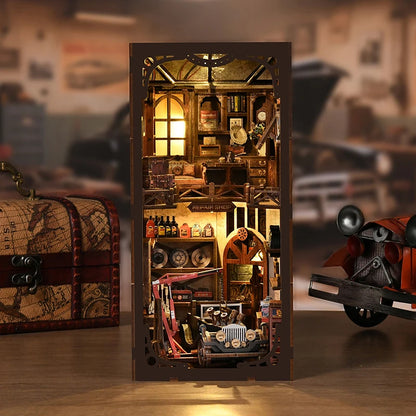 Craftsmanship Repair Shop DIY Book Nook Kit - Side View